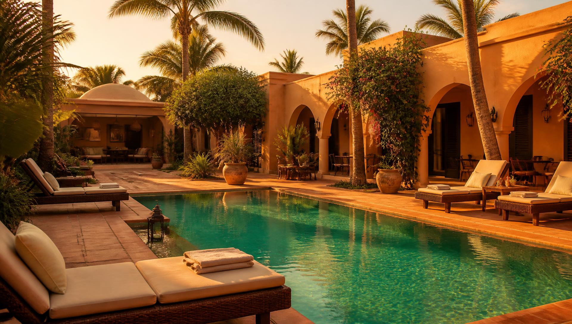 Piscine et terrasse de la résidence Keur Maya à Saly